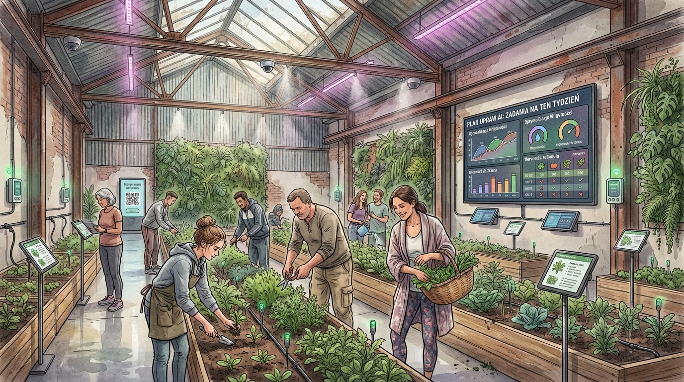 AI-guided gardening session with cultivation dashboard